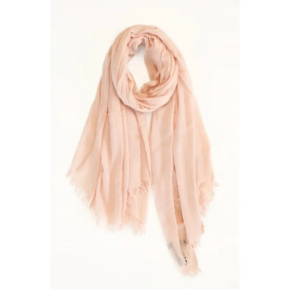 Rag&Bone Ultra Lightweight Soft Summer Shawl Wrap Pareo Scarf Light Pink NWOT*f